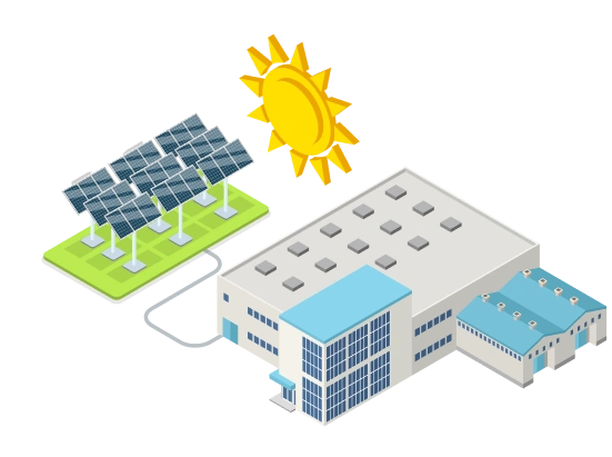 太陽照太陽能板