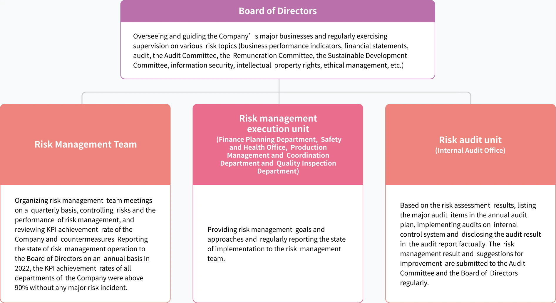 Structure of risk management organization