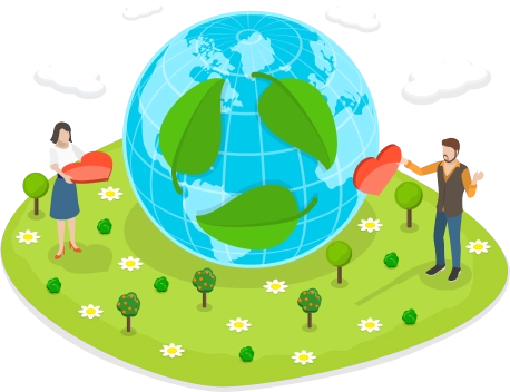 人們站在地球兩側